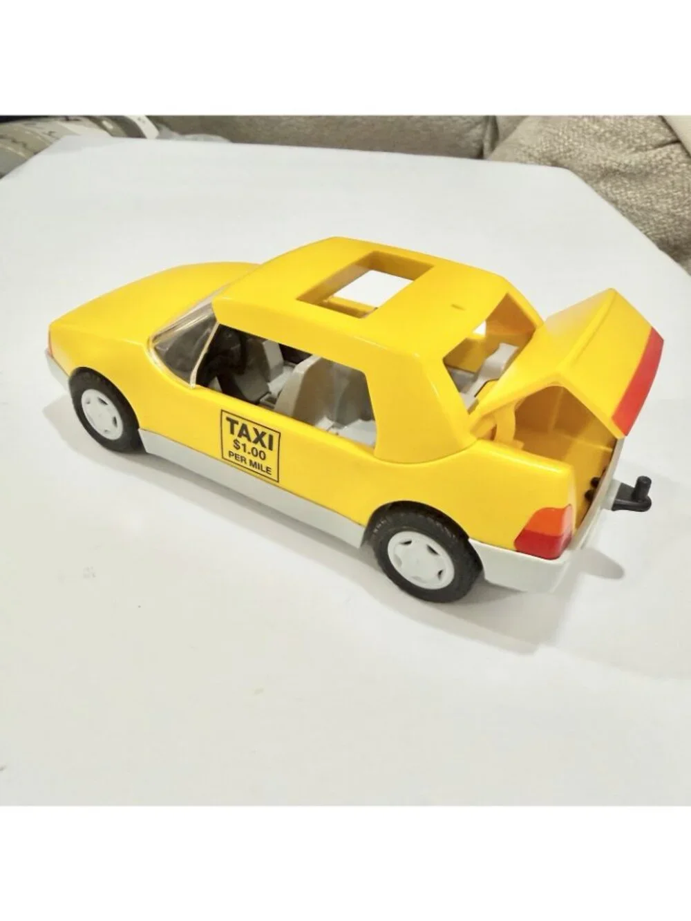 Vintage Playmobil Yellow Taxi Cab $1 Per Mile 1997
